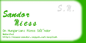 sandor miess business card